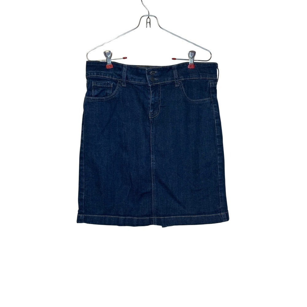 Old Navy Womens Skirt Pencil Jean Mini Stretch Denim Back Slit Ultra Blue Size 8